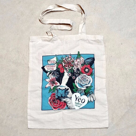Glastonbury Festival 2016 Commemorative Souvenir 14.5" x 17" Fabric Tote Bag - Picture 1 of 7